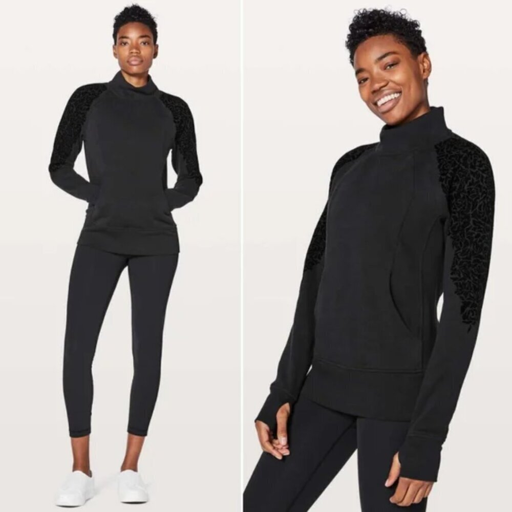 Lululemon | Floral Flock Pullover in Black